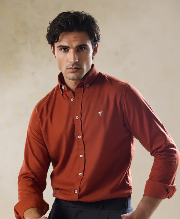 2_10250b4a-c1c4-4f13-8bed-e560d7e30510 Copper Oxford Shirt (Slim / Modern Fit)
